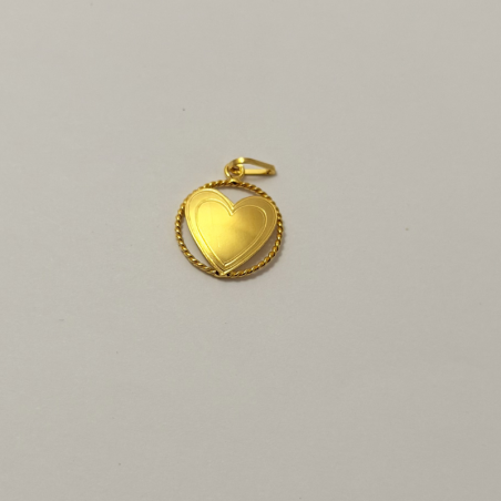 pendentif coeur cerclé en Or 750/ Bijouterie Rigolet