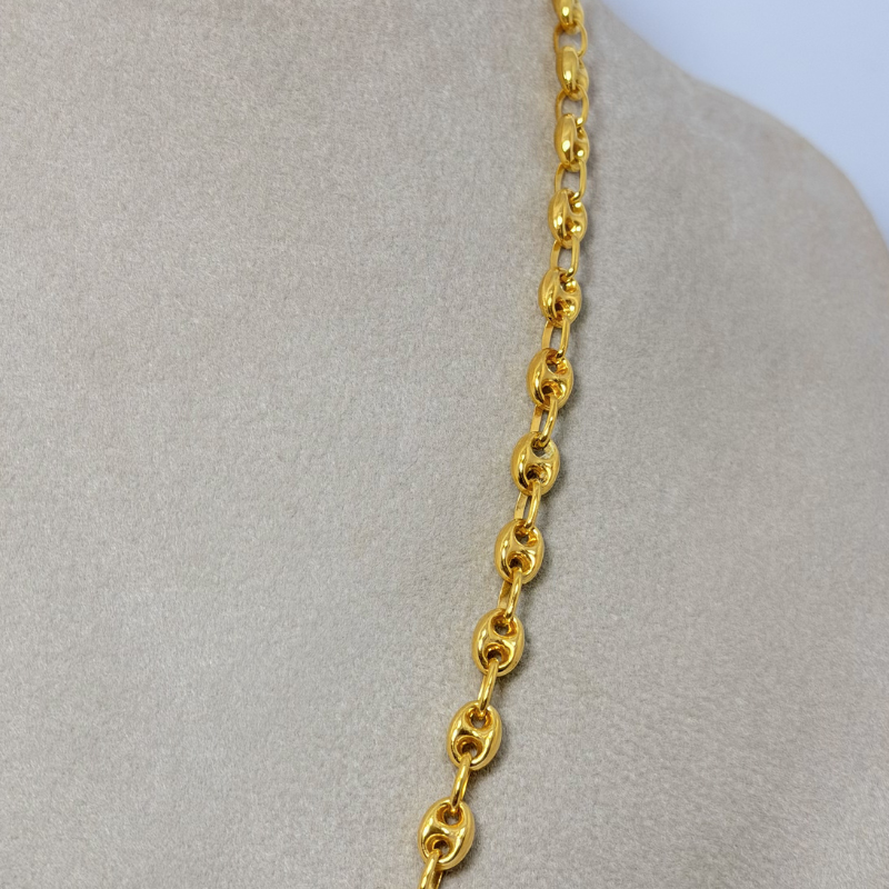 chaîne maille grains de café en Or 750/ Bijouterie Rigolet