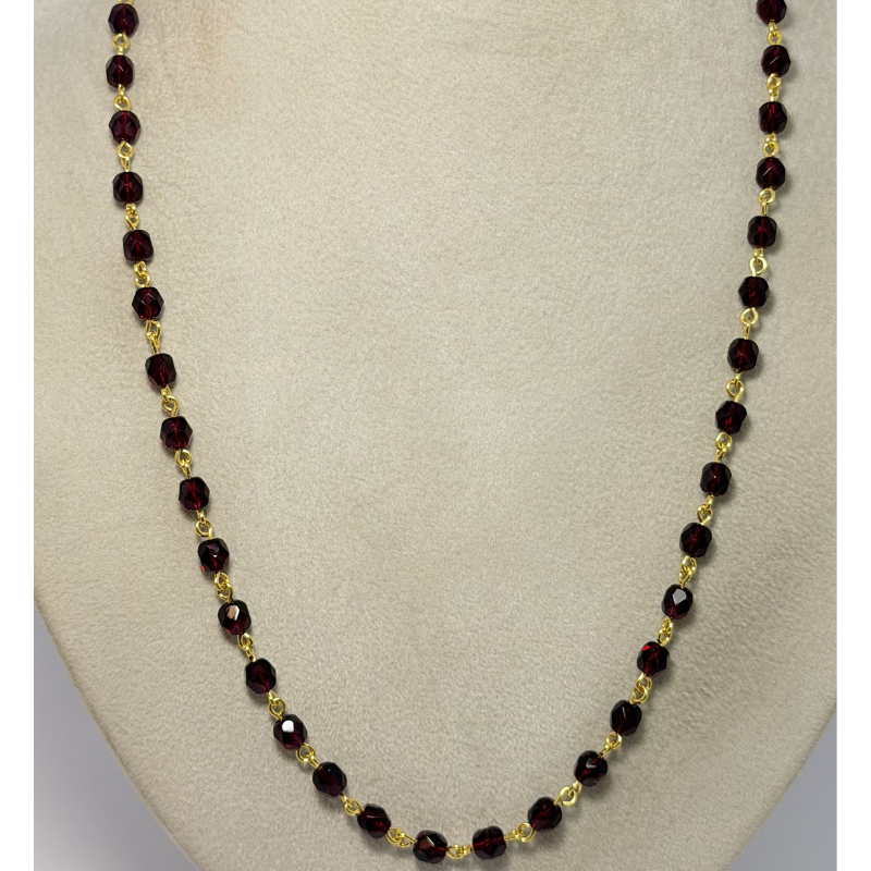 collier grenats en Or 750 élégant et artisanal /Bijouterie Rigolet