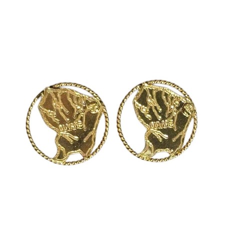 Boucle d'oreille Carte de la Guyane cerclé-grande