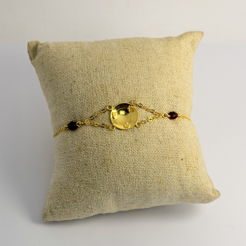 bracelet batée avec grenat