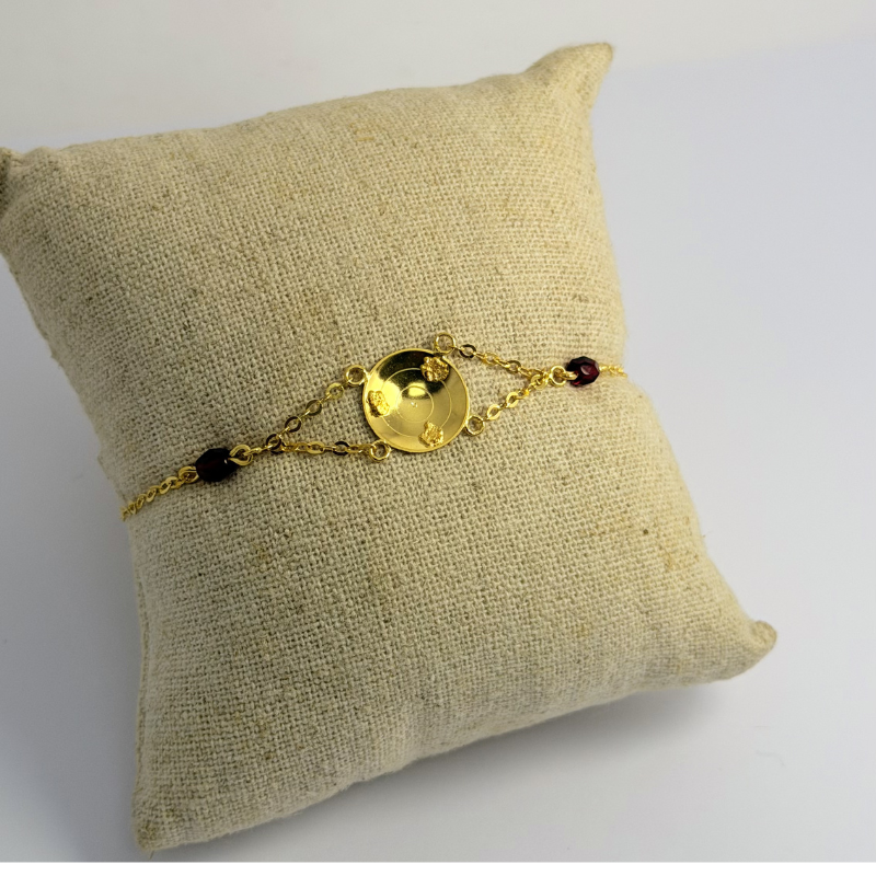 bracelet batée avec grenat