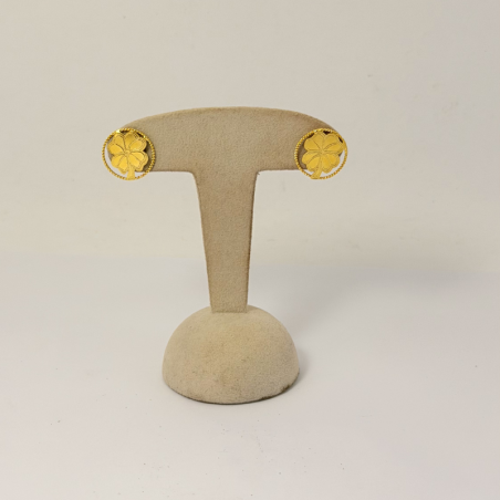 Boucle d'oreille trèfle cerclé