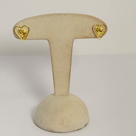 Boucle d'oreille carte Guyane avec un coeur