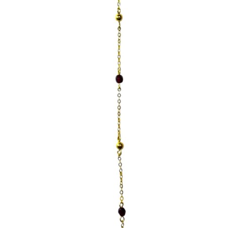 Bracelet Boule d'or avec grenat