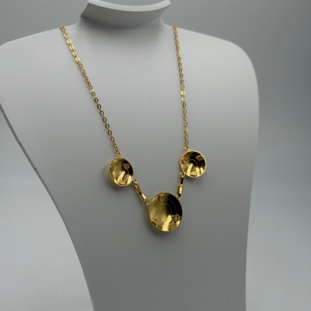 Collier 3 Batée Maille Forçat Miroir en or 18 carats – Bijouterie Rigolet