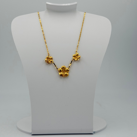 Collier 3 Hibiscus en Or 750 | Bijouterie Rigolet