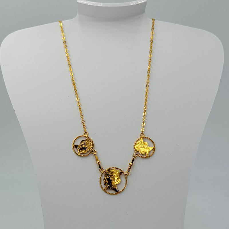 Collier 3 Tête Cayennaise Maille Forçat Miroir en or 18 carats – Bijouterie Rigolet