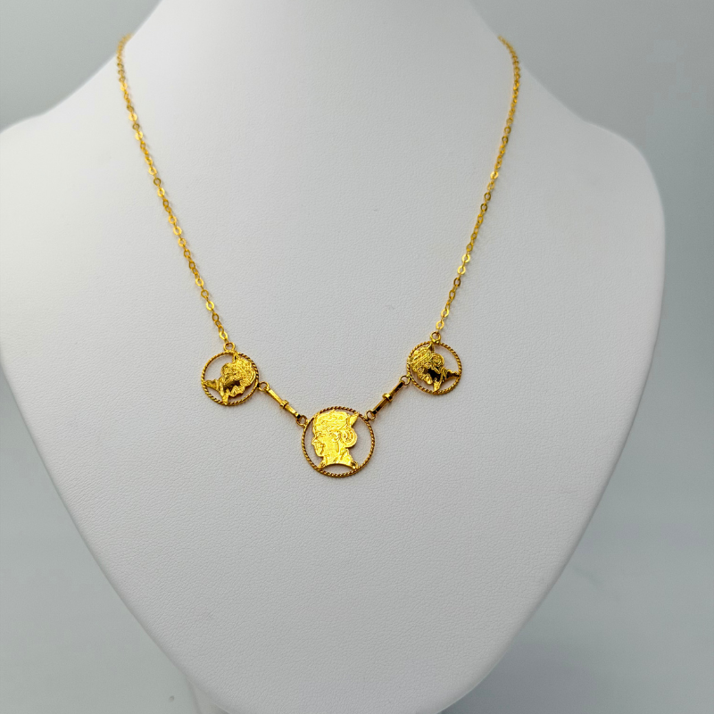 Collier 3 Tête Cayennaise Maille Forçat Miroir en or 18 carats – Bijouterie Rigolet