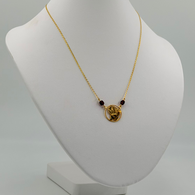 Collier 1 Carte Guyane 2 Grenat Maille Forçat Miroir en or 18 carats – Bijouterie Rigolet