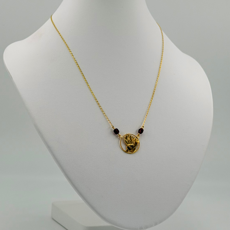 Collier 1 Carte Guyane 2 Grenat Maille Forçat Miroir en or 18 carats – Bijouterie Rigolet