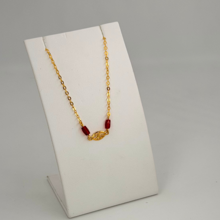 Chevillière Maille Comcombre Cristal Rouge en or 18 carats – Bijouterie Rigolet