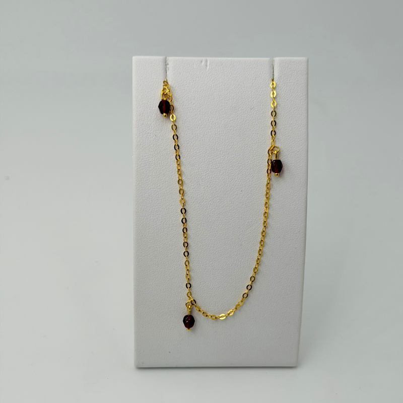 Chevillière 4 Grenat Pendante en or 18 carats – Bijouterie Rigolet
