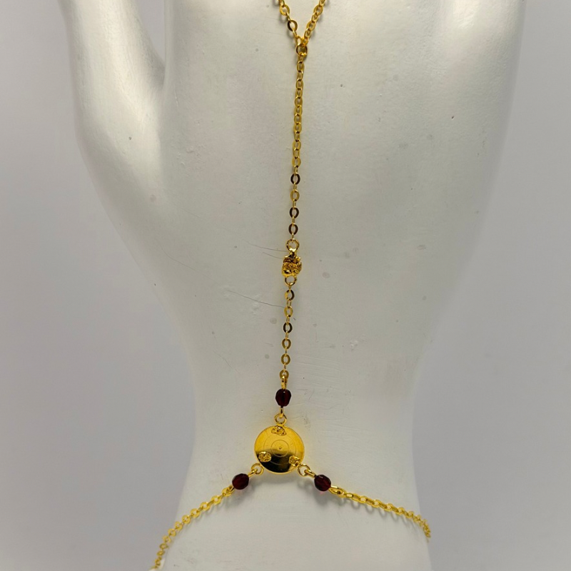 Bracelet bague bâtée avec pépite en or 750/ Bijouterie Rigolet