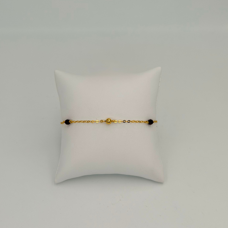 Bracelet Boule d’Or avec Grenat en or 750 – Bijouterie Rigolet