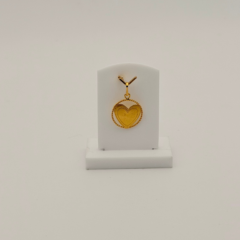 pendentif coeur cerclé en Or 750/ Bijouterie Rigolet
