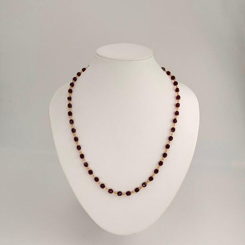 collier grenats en Or 750 élégant et artisanal /Bijouterie Rigolet