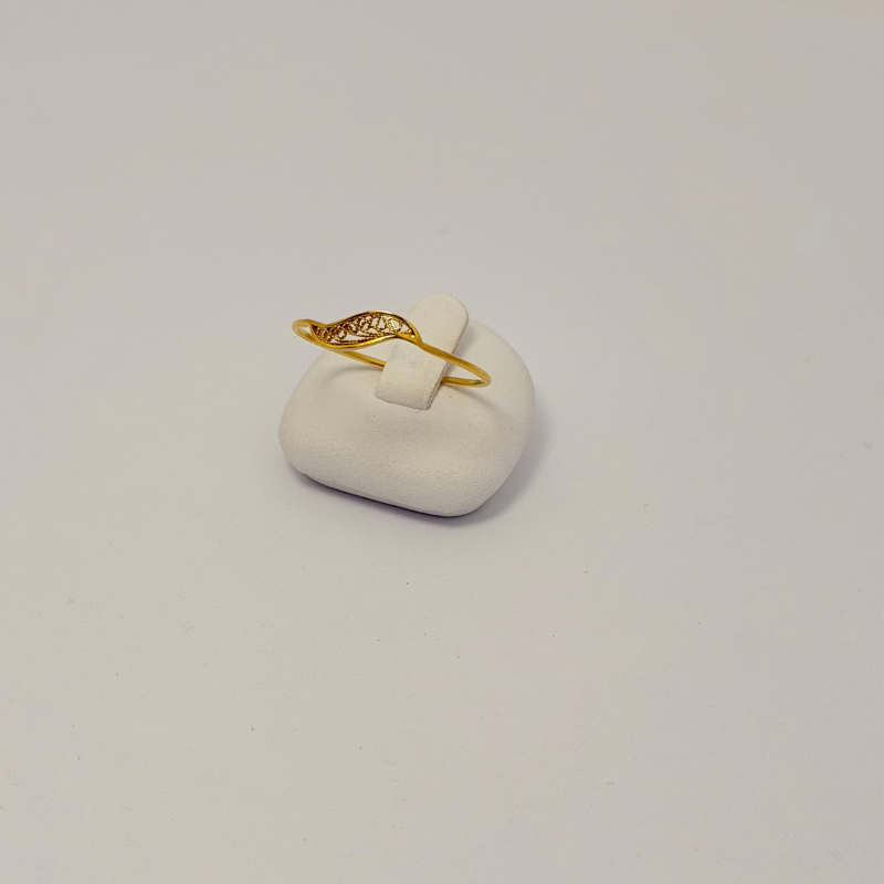 Bague Petite Feuille Filigrane en Or 750| Bijouterie Rigolet