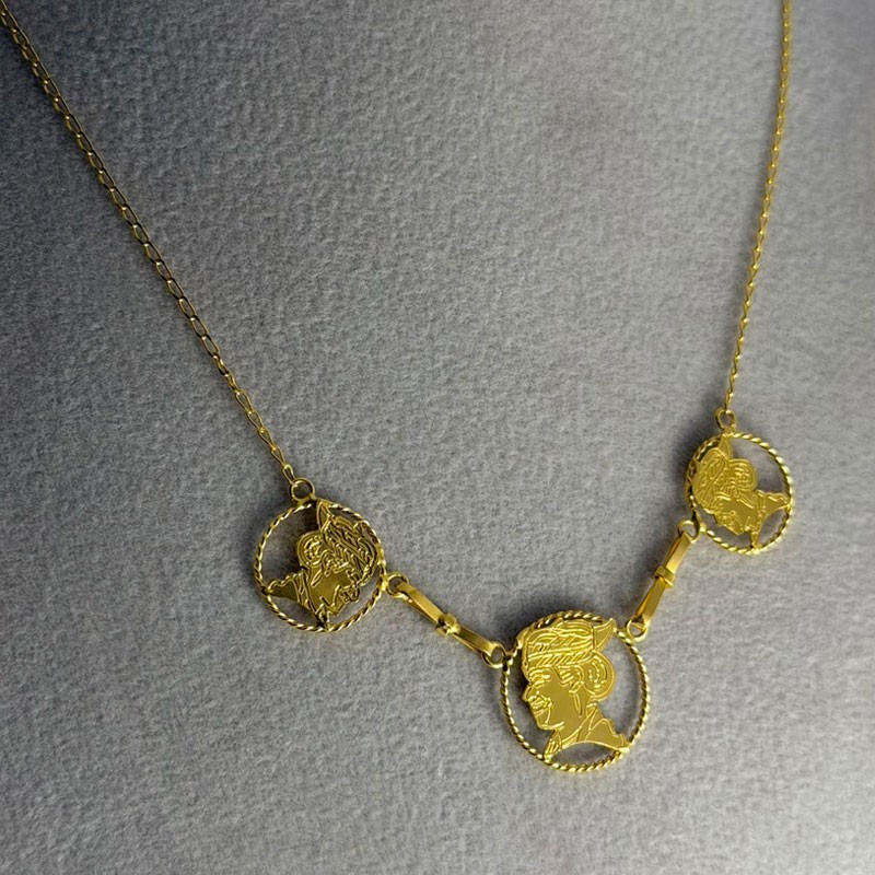 Collier 3 Tête Cayennaise maille forat miroir