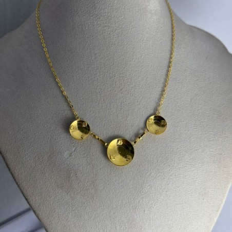 Collier 3 batée maille forcat miroir