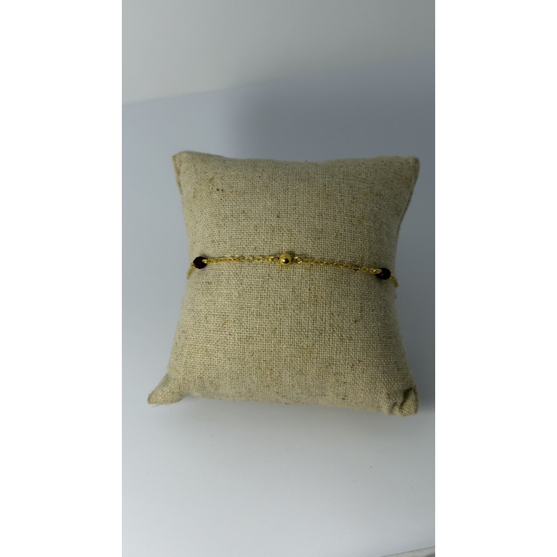 Bracelet Boule d'or avec grenat